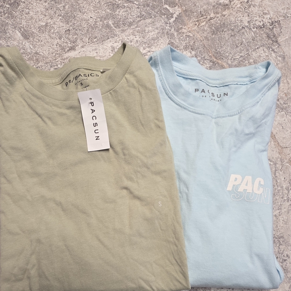 2 Mens PACSUN Long Sleeve Graphic  T Shirt Size Small